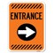 Signmission Flex Post Entrance W/ Right Arrow for Flex Paddle Alum Parking Sign, 24" L, 18" H, A-1824-23959 A-1824-23959 - alternate 1